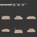 Architectural Stone Door And Window Frames With Beige Textured Decorative Design