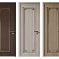 Flush Doors With Decorative Patterns In Different Wooden Tones And Classic Design 3d model