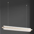 Sleek Modern Pendant Light With White Linear Design And Metal Suspension Cords