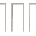 Three White Door Frames Standing Side by Side in Simple Arrangement 3d model