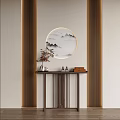 New Chinese Style Duan Jing Piece Case Several Duan Jing Tai Piece Case Porch Duan Jing Porch Piece New Chinese Style Decoration Landscape Painting 3d model