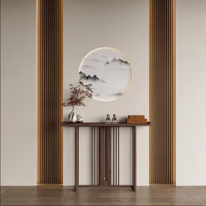 New Chinese Style Duan Jing Piece Case Several Duan Jing Tai Piece Case Porch Duan Jing Porch Piece New Chinese Style Decoration Landscape Painting 3d model