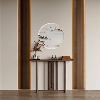 New Chinese Style Duan Jing Piece Case Several Duan Jing Tai Piece Case Porch Duan Jing Porch Piece New Chinese Style Decoration Landscape Painting 3d model