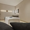 Modern Beauty Hair Salon Interior With Styling Stations Mirrors And Waiting Area Sofa
