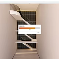 Modern Spiral Staircase Interior Design With Metal Railings And White Steps