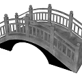 Traditional Stone Landscape Bridge With Arched Structure Ornate Railings And Steps