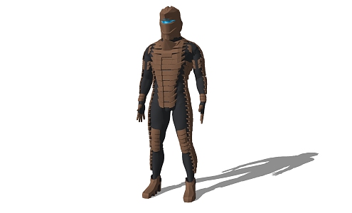 Modern game character future warrior 3d model