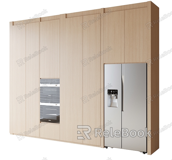 Modern Sideboard High Cabinet Refrigerator Cabinet Refrigerator Oven Kitchen Appliances model