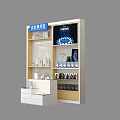 Modern Cosmetics Display Area With Shelves Product Display Brand Signage And Counter