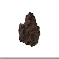 Natural Wood Stone Rock with Rough Surface Texture and Brown Red Color Shades
