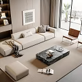 Modern Living Room Sofa And Coffee Table Set With Beige Upholstery Black Marble Tabletop