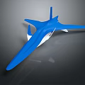 Blue Futuristic Spacecraft 3D Model with Aerodynamic Design for Space Exploration Concept 3d model