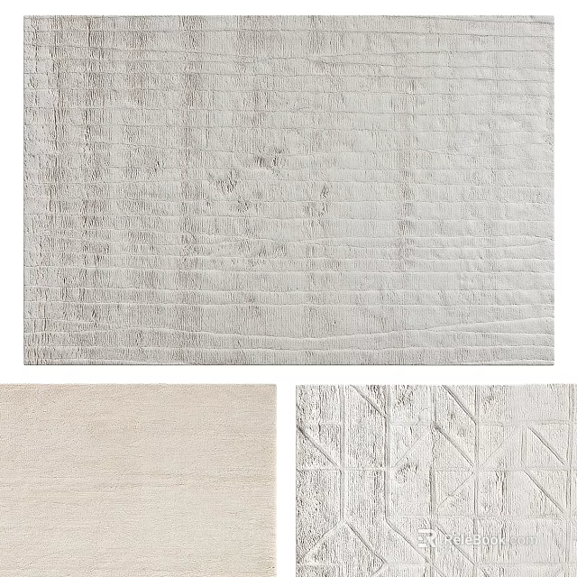 Square Rugs With Neutral Tones And Textured Patterns 3d model