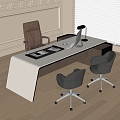 Modern Boss Office Desk and Chair Manager Office Desk and Chair Boss Office Chair 3d model