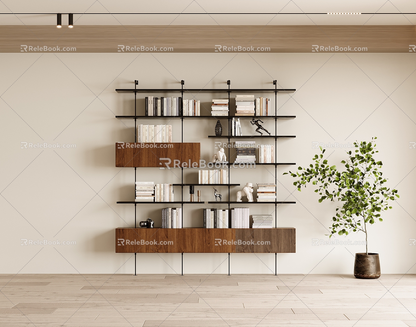 Antique Bookshelf 3d model