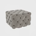Two Velvet Tufted Button Detail Ottomans For Modern Living Room Furniture
