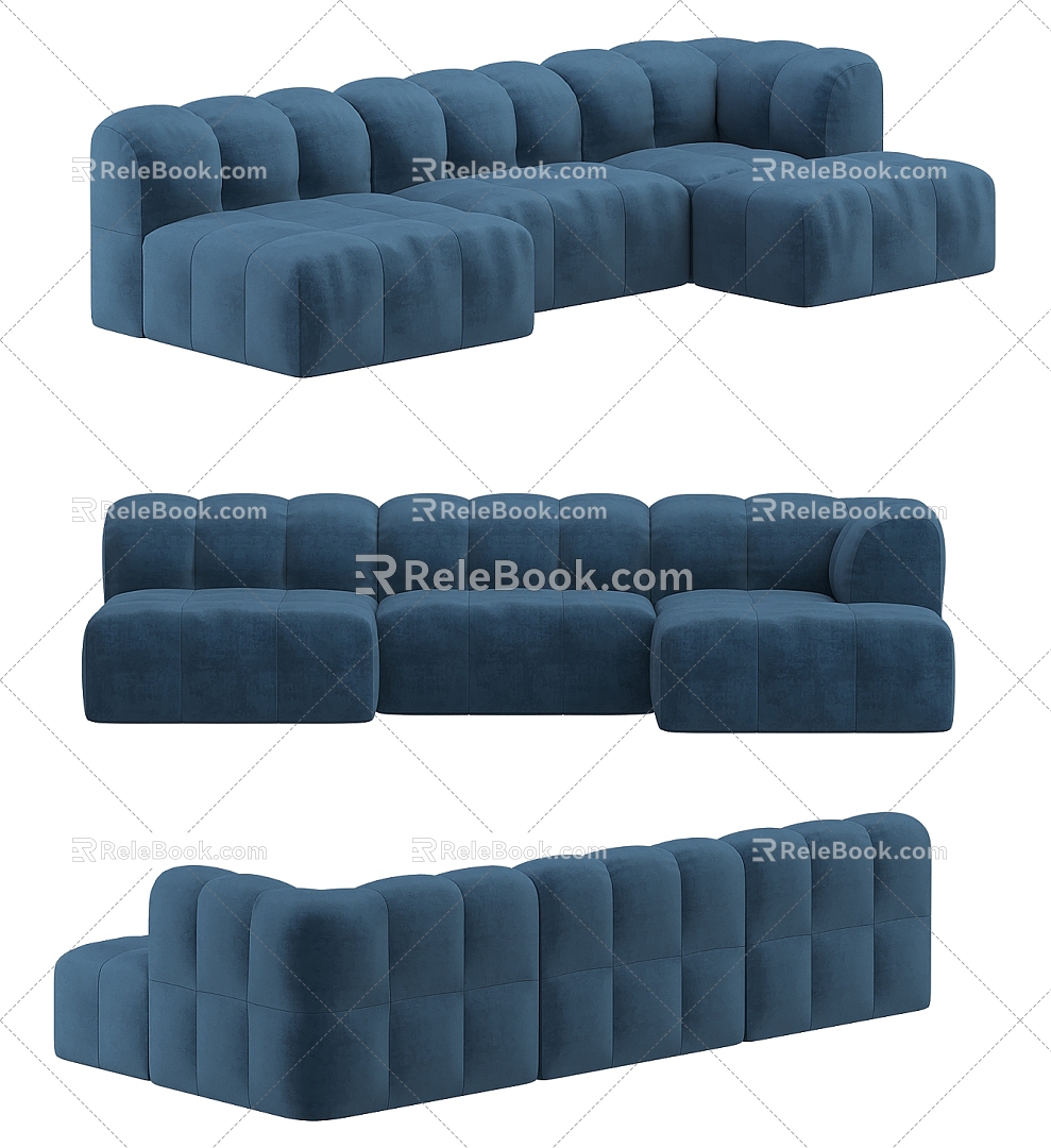 Three-seat sofa 3d model