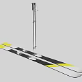 Black White and Yellow Skis with Poles Quality Ski Equipment for Winter Sports