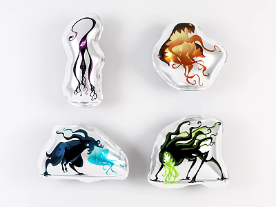 Colorful Fantasy Inflatable Models With Unique Creature Shapes And Vibrant Designs 3d model