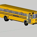 Yellow School Bus With Kids Boarding On Street Near Trees