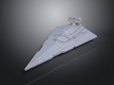 Detailed Scale Starship Model With Triangular Design For Cosmic Aerospace Enthusiasts 3d model