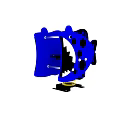 Blue Shark Head Shaped Playground Equipment With Black Spots And Open Mouth