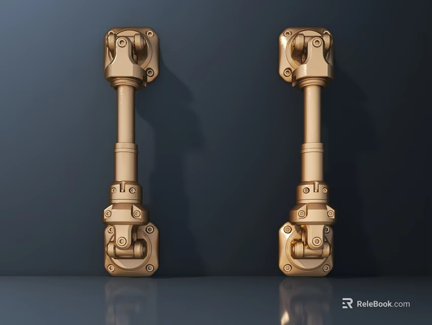 Golden Metal Wall Sconces With Modern Design And Elegant Decorative Structure 3d model 