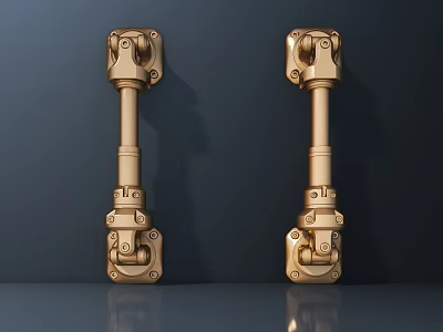 Golden Metal Wall Sconces With Modern Design And Elegant Decorative Structure 3d model