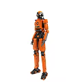 Intelligent Machine Orange Humanoid Robot With Mechanical Structure Helmet For Industrial Use