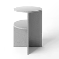 Modern Speckled Coffee Table With Circular Top And Semi Circular Shelf Contemporary Minimalist Design
