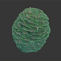 Fresh Green Layered Fruit with Textured Leaves Wrapped in Spherical Shape
