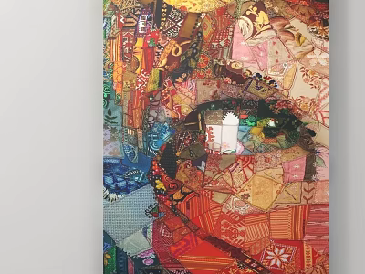 Vibrant Collage Artwork With Colorful Patterns And Mixed Media Elements 3d model