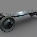 Futuristic Electric Skateboard As Modern Sports Equipment With Large Wheels And Hexagonal Texture