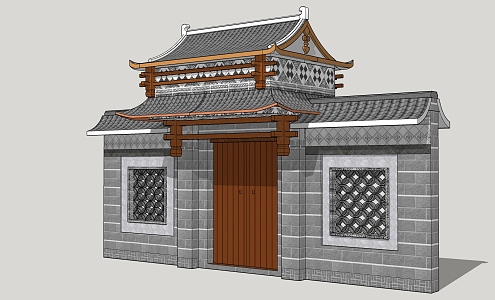 Chinese-style Gate 3d model