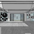 Exhibition Hall Interior Design With Display Cases Ceiling Lights And Wooden Flooring