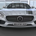 Mercedes Silver Sports Car with Black Stripes and Sporty Exterior Design