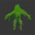 Mythical Creature With Detailed Organ Features And Long White Hair Muscular Body