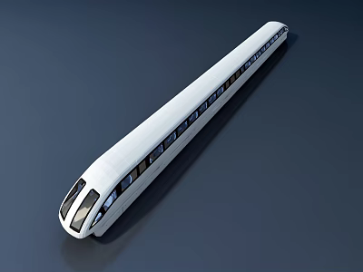 Sleek Modern White High Speed Train With Aerodynamic Design And Windows 3d model