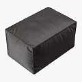 Black Leather Square Sofa Stool With Modern Minimalist Stitched Design 3d model
