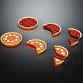 Delicious Red Filling Pies With Golden Crust And White Toppings Whole And Sliced