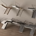 Modern Staircase Designs With Metal Railings Concrete Steps And Wooden Details