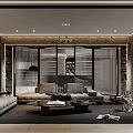 Modern Basement Interior Design With Stylish Furniture And Recessed Lighting
