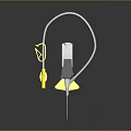 Modern Chandelier With Curved Silver Frame And Yellow Decorative Accents For Interior