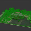 Red Brick Building Exterior With Green Trees Front Parking Area Adjacent Structures And Windows