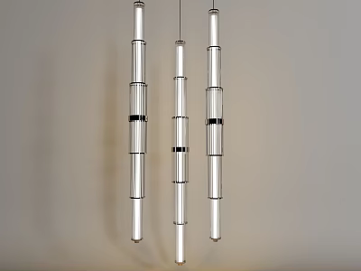 Modern Contemporary Cylindrical Glass Pendant Chandelier with Sleek Hanging Tube Design for Interior Lighting 3d model