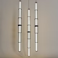 Modern Contemporary Cylindrical Glass Pendant Chandelier with Sleek Hanging Tube Design for Interior Lighting