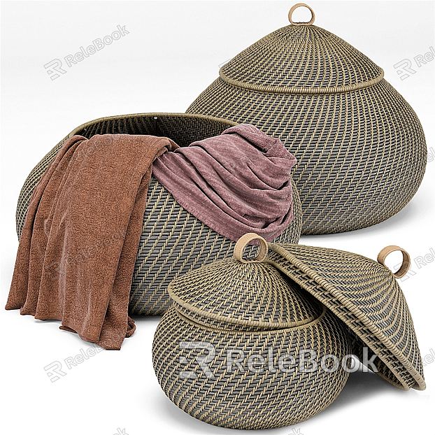 Modern Storage Basket Rattan Storage Basket Clothes Basket model