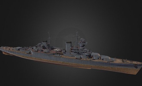 modern warship destroyer weapon ship cruiser ship 3d model