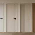 Various Design Flush Doors In Different Colors For Home Interior Decoration 3d model