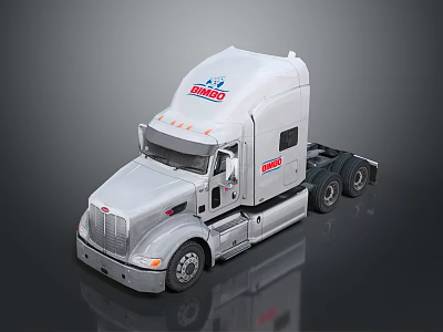 White Peterbilt Semi Truck With Modern Cab Design And Sleek Exterior 3d model